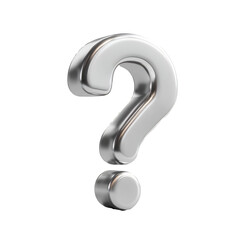 Naklejka premium Shiny metallic question mark symbol isolated on white background