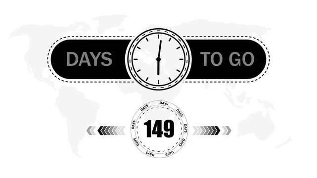 149 Days to go countdown timer icon.Minimal countdown timer animation days to go.Count time display with numbers sale, label button ,promotion clock sign business concept.