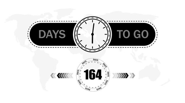 164 Days to go countdown timer icon.Minimal countdown timer animation days to go.Count time display with numbers sale, label button ,promotion clock sign business concept.