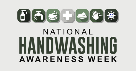 Vector graphic of National Handwashing Awareness Week great for National Handwashing Awareness Week celebration, poster, banner and social media. flat design. vector illustration.