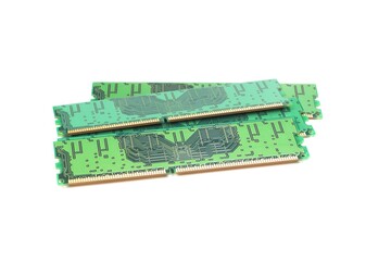 Computer memory modules isolated on white background