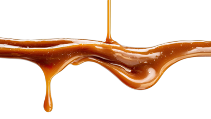 Glossy, viscous liquid cascades and drips against a dark background