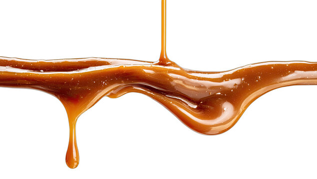 Glossy, viscous liquid cascades and drips against a dark background