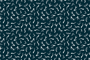 Seamless pattern of branches without leaves. Winter or autumn season. Loneliness, sadness, grief. Dark background and white branches. For background, wallpaper, textiles, packaging or  website.