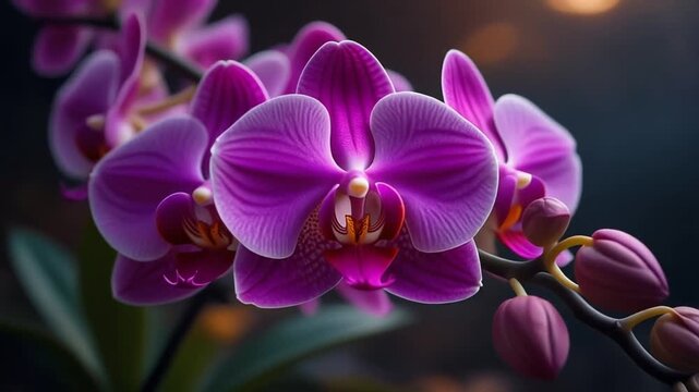 Radiant Purple Orchids A Symphony of Color and Grace in Floral Majesty