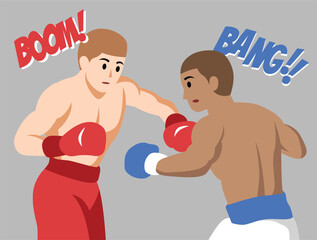 boxer training with boxing gloves