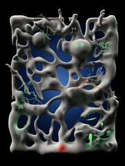 Porous Organic Network with Luminous Inclusions