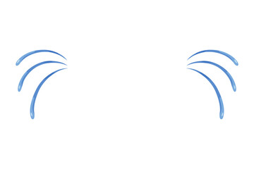 Cartoon tear drops icon. Sorrow cry streams, tear blob. Crying fluid, falling blue water drops. Isolated vector for sorrowful character weeping expression. Wet grief droplets