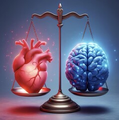 human brain with arms and legs on the scales