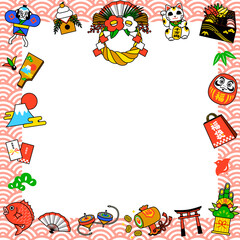 お正月素材のフレーム（正方形）