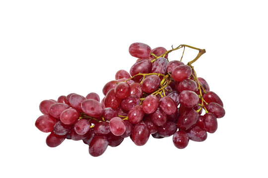 A bunch of red grapes lies on a PNG background.