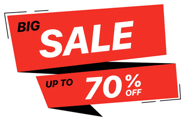 Big sale banner red ribbon design promotional vector for advertising campaigns