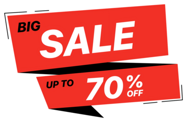 Big sale banner red ribbon design promotional vector for advertising campaigns