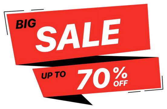 Big sale banner red ribbon design promotional vector for advertising campaigns