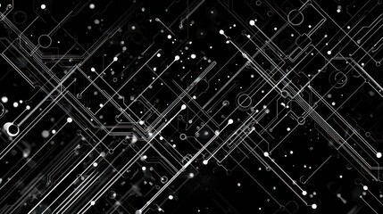 AI circuit lines flow, connecting digital network