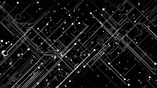 AI circuit lines flow, connecting digital network