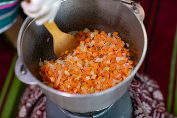 Traditional Moldovan Comfort Food Prepared by Grandma with Rice and Cabbage