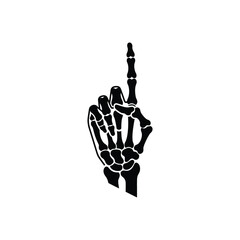 Skeletal Hand With Index Finger Pointing Upward.