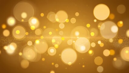 Fototapeta premium Golden bokeh lights abstract background with soft focus and warm glow