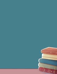 机の上の西洋風の本