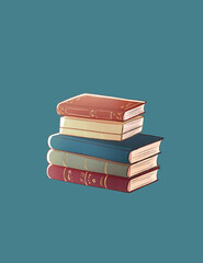 積まれた西洋風の本