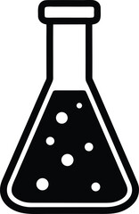 Laboratory sample vial icon with liquid and cap