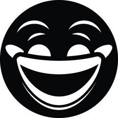 Joyful laughing emoji face with expressive eyes and open mouth
