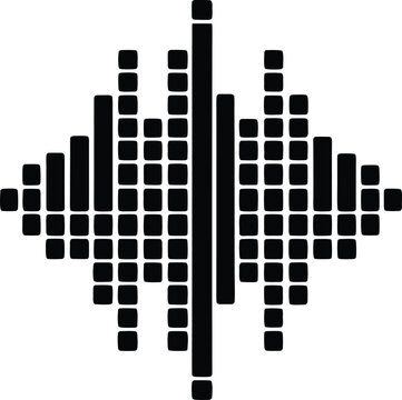 Modern music equalizer icon with sound wave bars and sliders