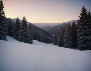 winter landscape in the mountains