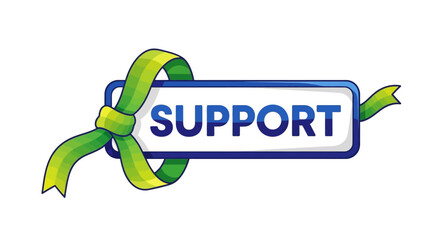 Advocacy message with a vibrant green ribbon, symbolizing care and aid for positive impact, perfect for campaigns and heartfelt social messages today