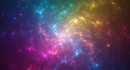 Naklejka premium Vibrant Cosmic Nebula Background with Sparkling Stars and Dynamic Energy Patterns in a Dazzling Spectrum