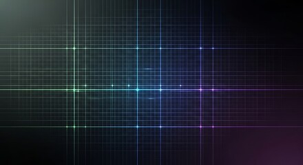 Futuristic Grid Abstract Background with Glowing Lines and Geometric Pattern Overlay