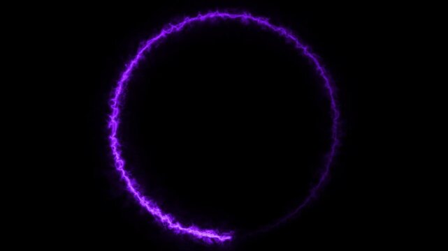 Dynamic glowing electric ring motion loop