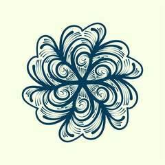 Geometric White Mandala Cutout Style