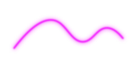 Vibrant neon pink wavy line with a captivating glowing effect, creating a dynamic and modern abstract design element, isolated on a clean transparent background for versatile use
