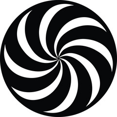 Colorful candy swirl icon with abstract design elements