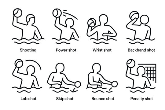 Water polo techniques in minimalist line art: a comprehensive visual guide