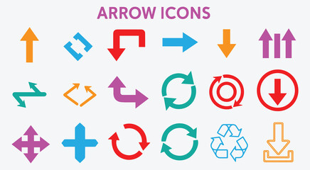 Colorful Modern Arrow Icons Vector Set