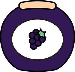 a jar of dark purple grape jam