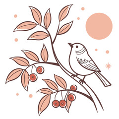 floral background with birds and flowers