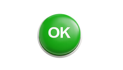 3D Green OK Button, Approval, Confirmation, and Accept Icon