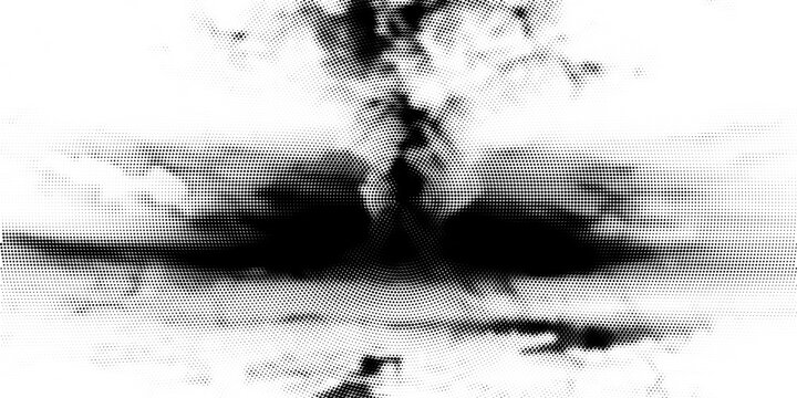 Edge frame. Halftone cartoon border. Pop art dot. Attention pattern. Faded attention texture. Black line isolated on white background. Concentration lines design. Grunge dots zoom. Vector illustration