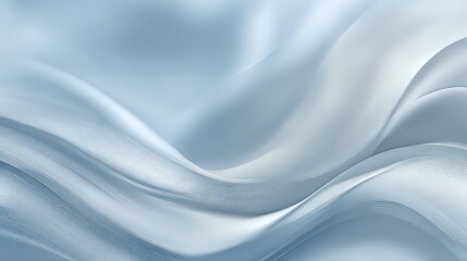 Abstract Light Blue Silk Fabric Wave Texture Backdrop in Soft Lighting