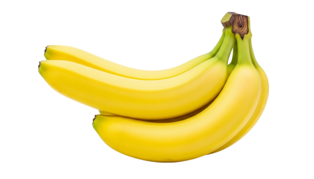 Golden Bananas: A cluster of ripe, yellow bananas, freshly picked and ready to enjoy, sit in this bright arrangement. The image portrays simplicity and the fresh appeal of the fruit.