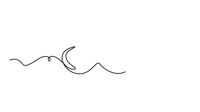 Animated self drawing of continuous line draw symbol of infinity.Loop mobius icon and endless forever love concept. Full length one line animation. 4K