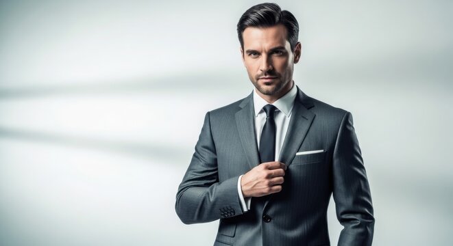 Confident professional man posing in elegant business attire - Powered by Adobe