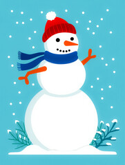 Cute-Christmas-Snowman-Illustration