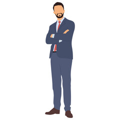 Obraz premium Businessman standing confident isolated whit background vector illustration.