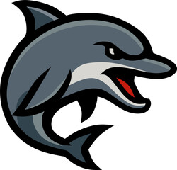 Aggressive Dolphin Esport Mascot Logo