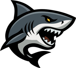 Angry Shark Head Mascot Logo Vector Illustration